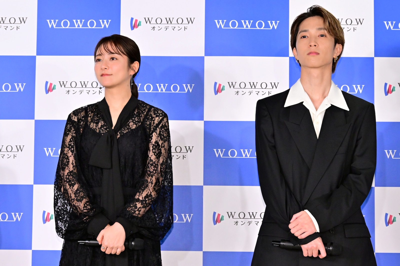  『連続ドラマＷ I, KILL』の完成報告会に出席した木村文乃、田中樹（SixTONES）