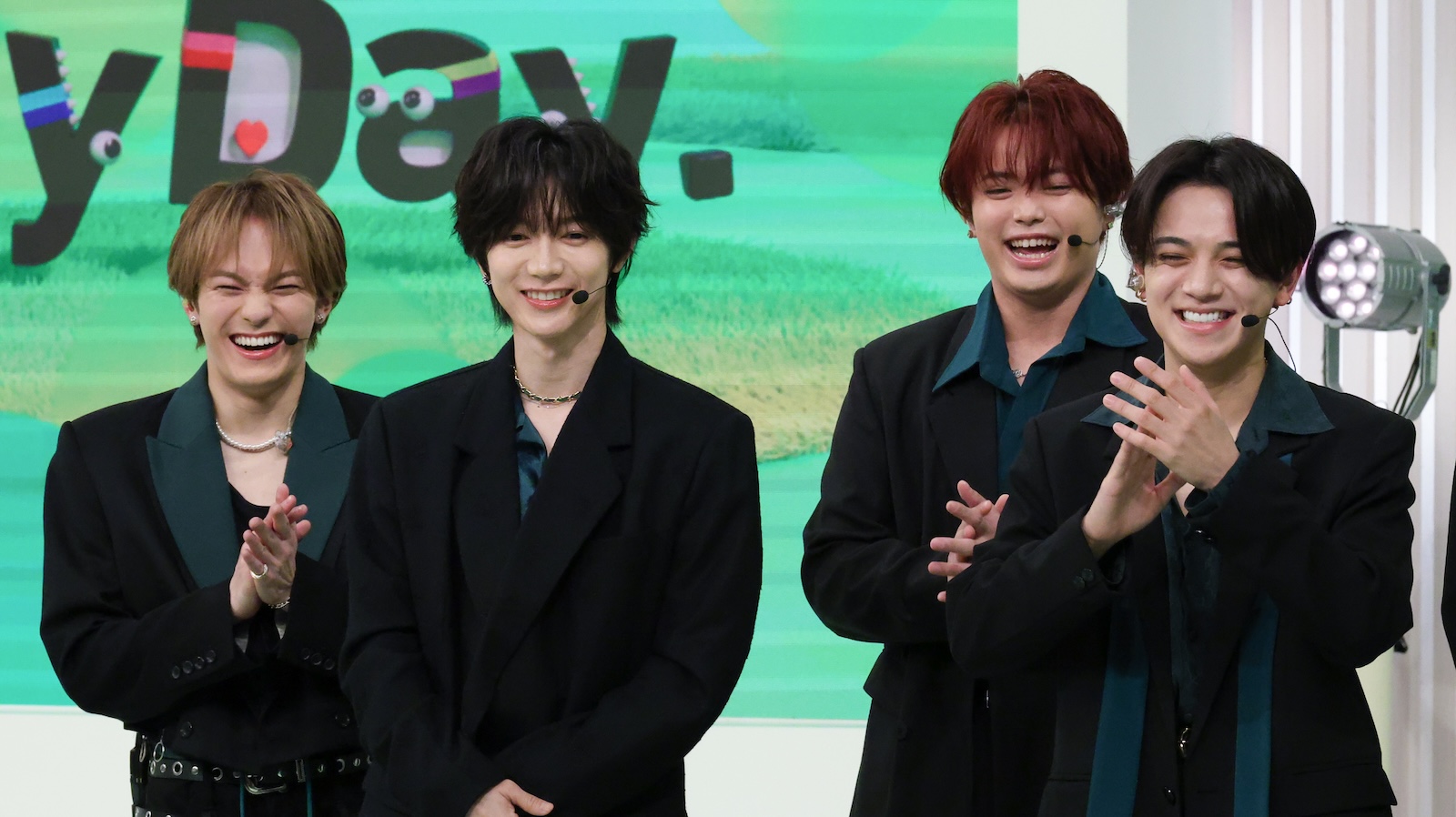 『DayDay.』に出演したTravis Japan(松倉海斗、七五三掛龍也、吉澤閑也、宮近海斗)