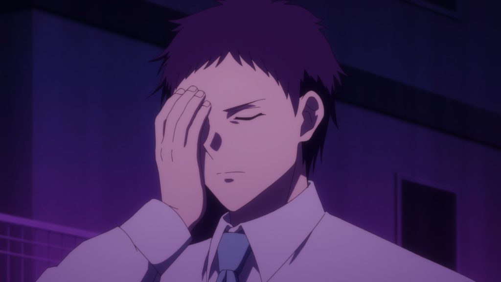 アニメ『多数欠』#04『転』 一彦と臣を追う篠崎 金色に光る右目で“視認権”を操る