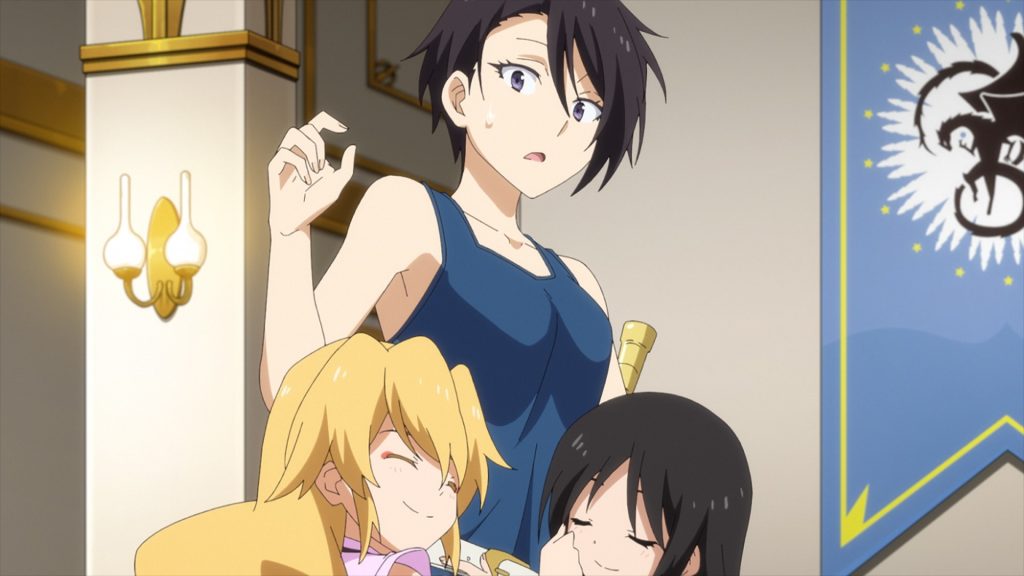 アニメ『転生したらスライムだった件』の第68話(第3期20話目)ヒナタに懐くアリスとクロエ