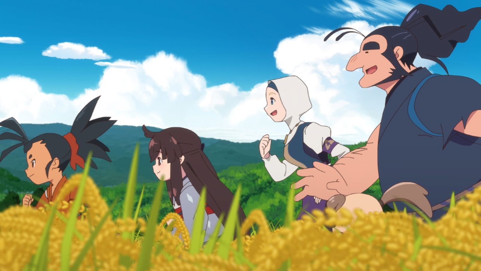 9月28日(土)放送TVアニメ『天穂のサクナヒメ』最終話・第13話 サクナヒメと米を育てるきんた、ゆい、ミルテ、田右衛門