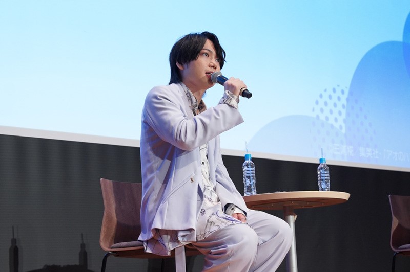 アキバホール(東京都千代田区)にて行われたTVアニメ『アオのハコ』“高校生限定試写会” 声優の千葉翔也(猪股大喜役)