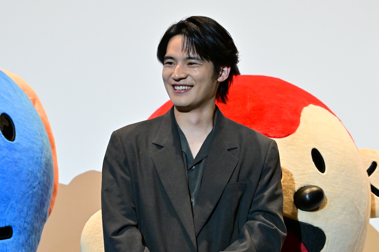 映画『たべっ子どうぶつ THE MOVIE』の初日舞台挨拶に登壇した⽔上恒司