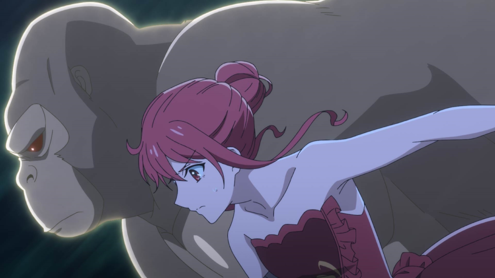 アニメ『ゴリラの神から加護された令嬢は王立騎士団で可愛がられる』の先行カット