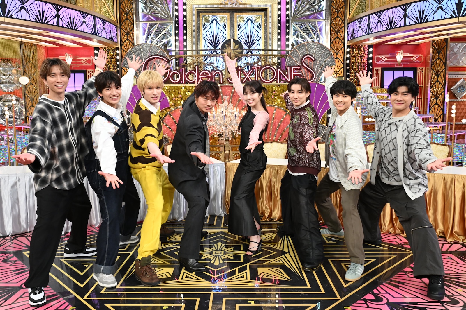 『Golden SixTONES』に出演するSixTONES、綾野剛、本田真凜