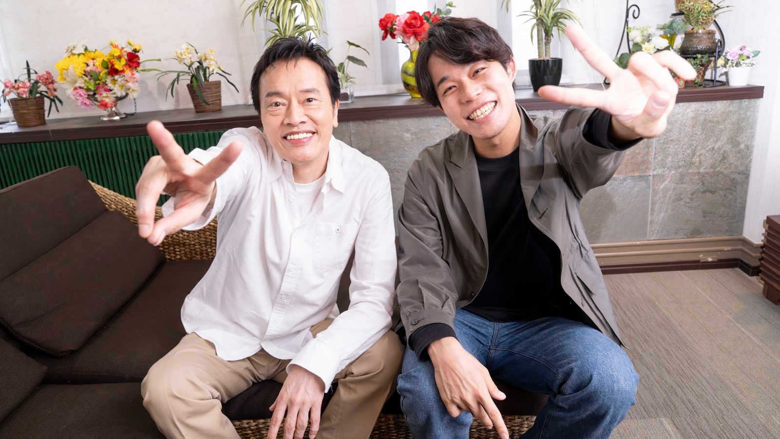 遠藤憲一と米永監督の写真