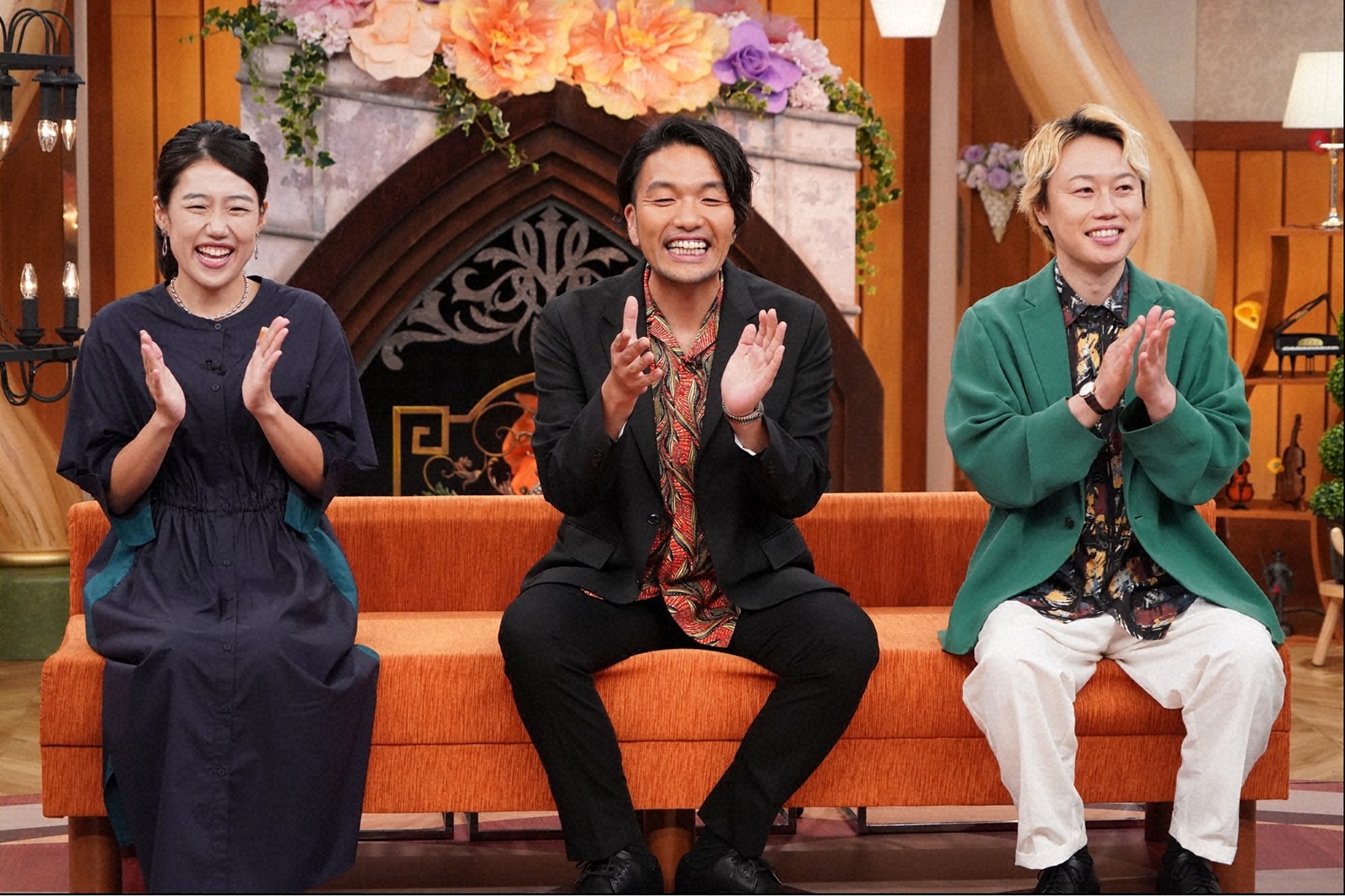 横澤夏子とピアニストの清塚信也、見取り図・盛山晋太郎の写真
