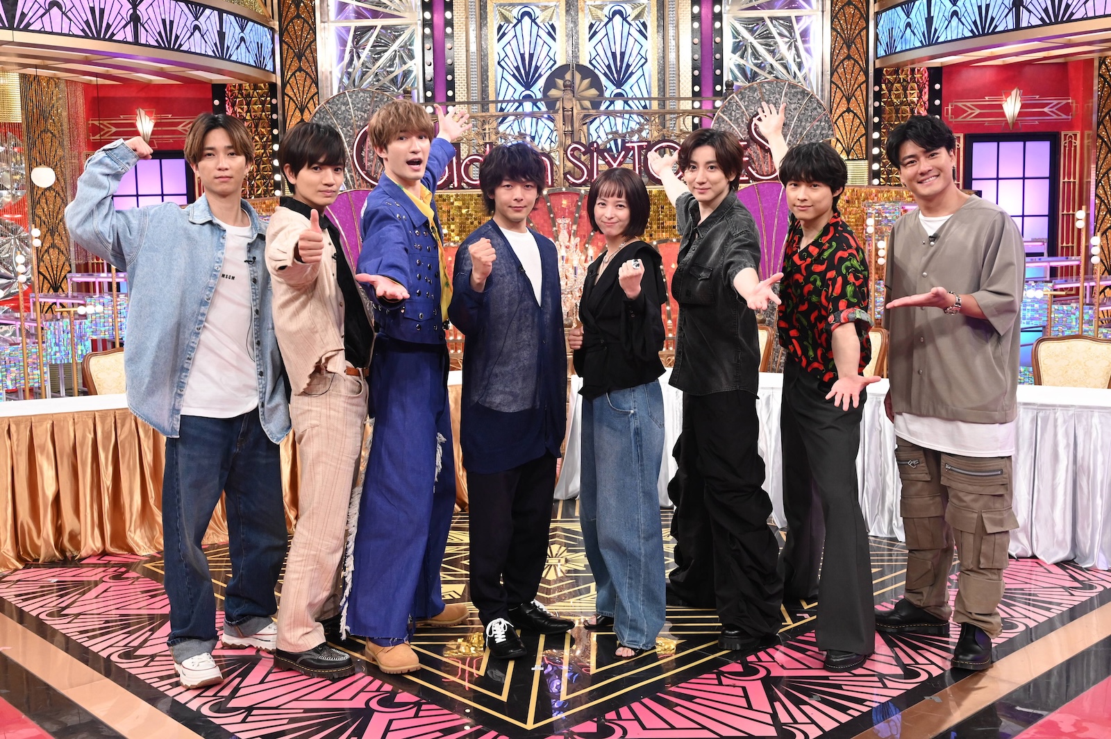 『Golden SixTONES』に出演するSixTONES、中村倫也、清野菜名