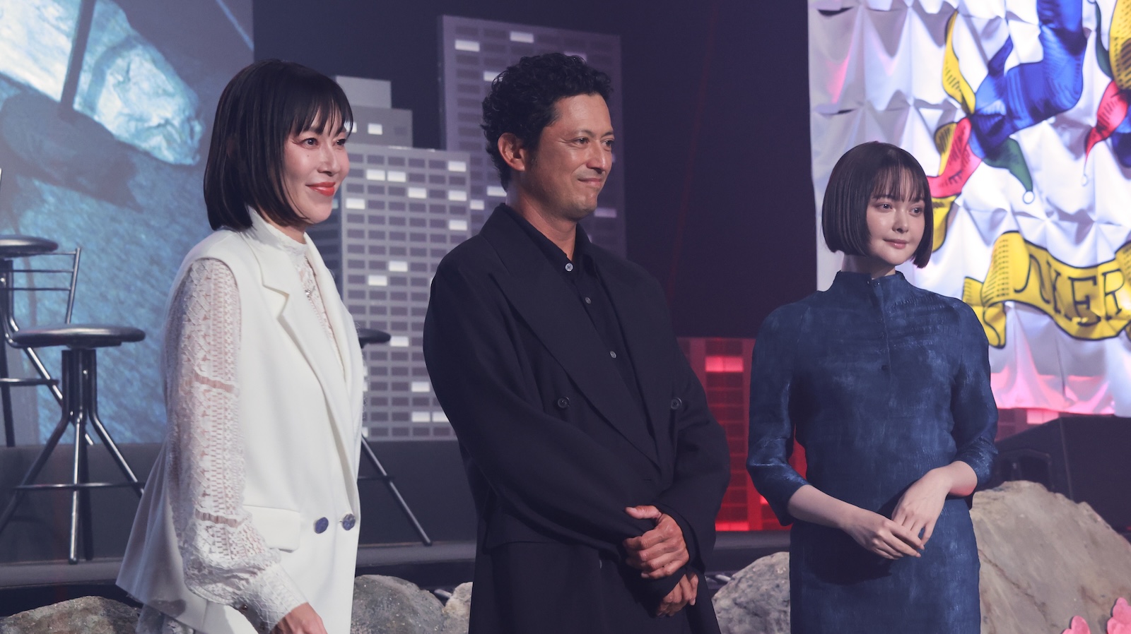 Netflixシリーズ『今際の国のアリス』グローバルファンイベントに登壇した須藤理彩、池内博之、玉城ティナ