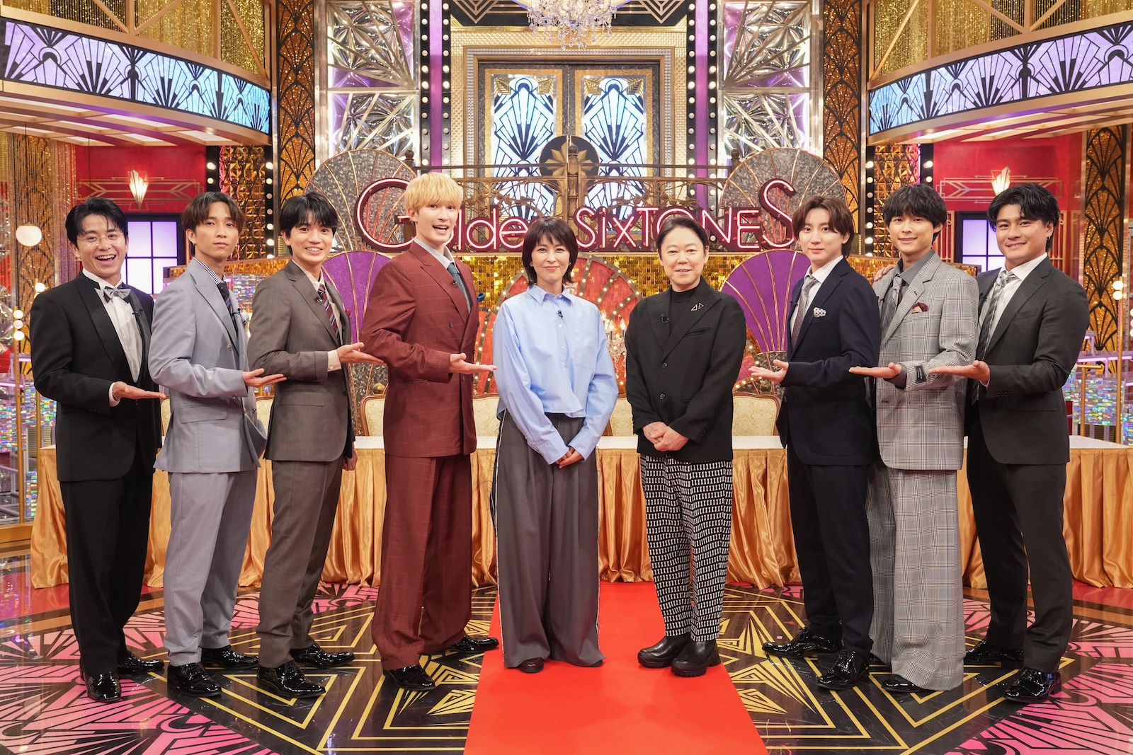 『Golden SixTONES』に出演するSixTONES、松たか子、阿部サダヲ、藤森慎吾