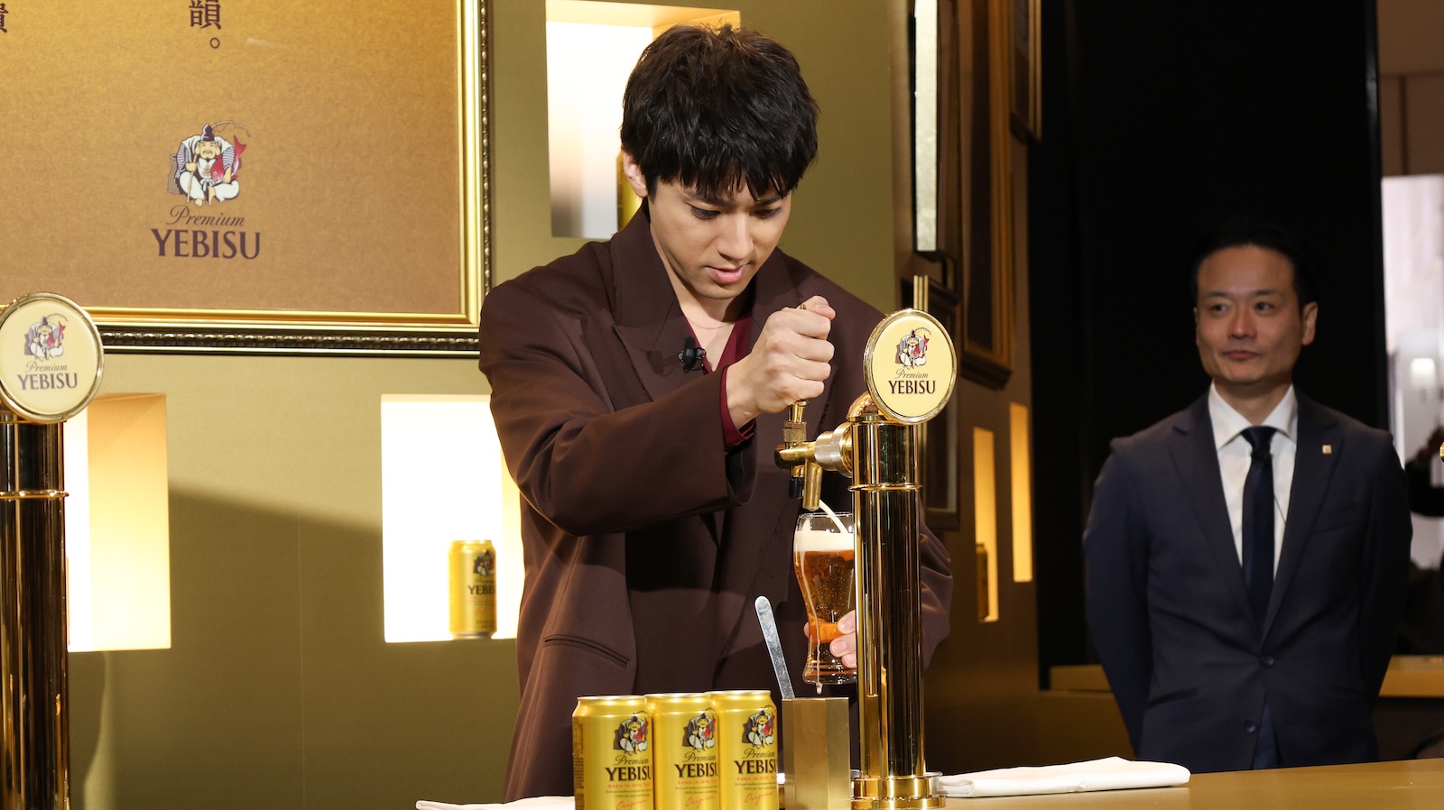 ヱビスビールの新TVCM発表会に登壇した山田裕貴