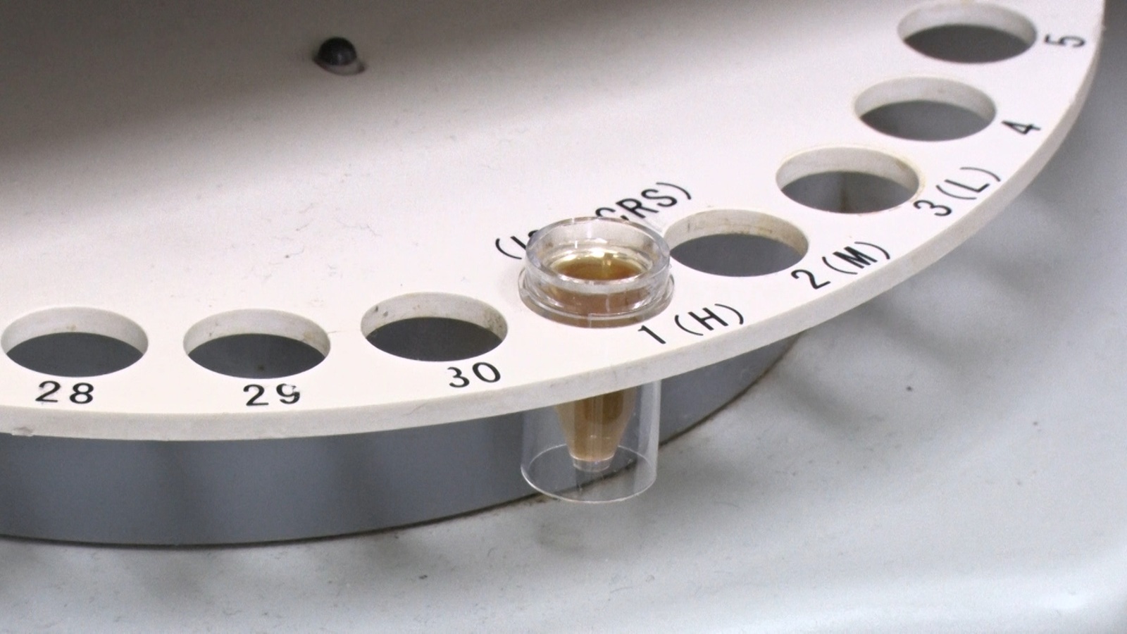 検査機にセットしている写真