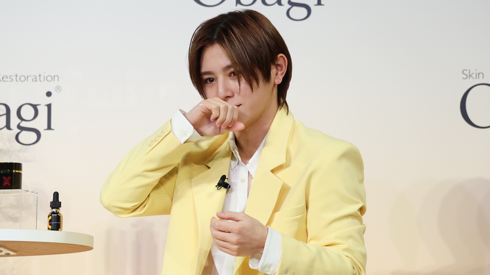 『オバジ 新商品・25th スペシャルメッセンジャー発表会』に登壇した山田涼介