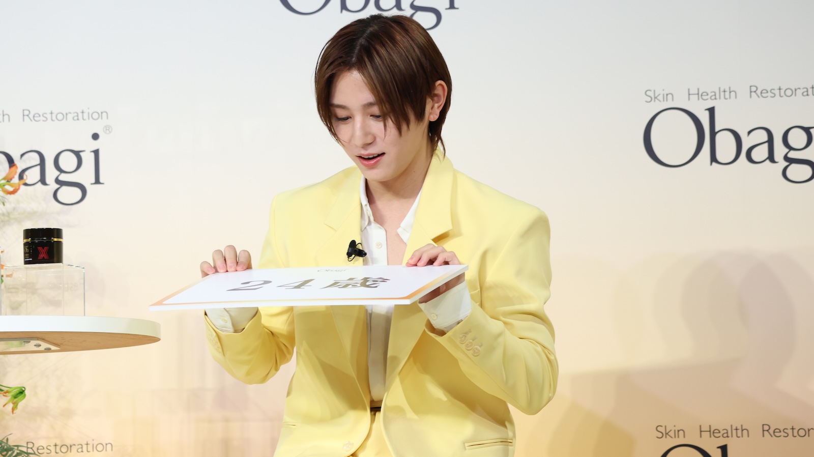 『オバジ 新商品・25th スペシャルメッセンジャー発表会』に登壇した山田涼介