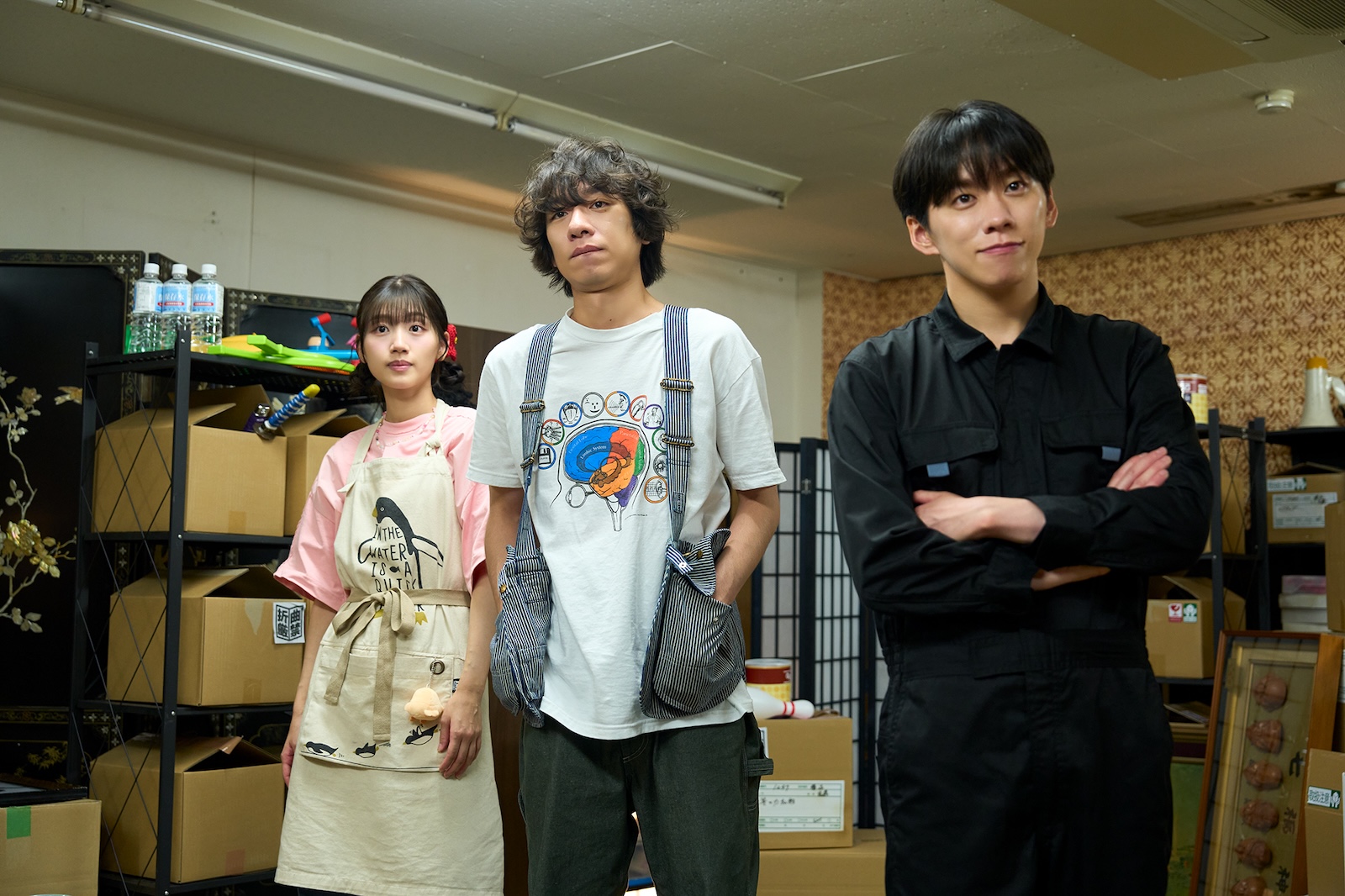 ドラマ『ぴーすおぶせーふ』に出演する基俊介(IMP.)・佐々木美玲・落合モトキ