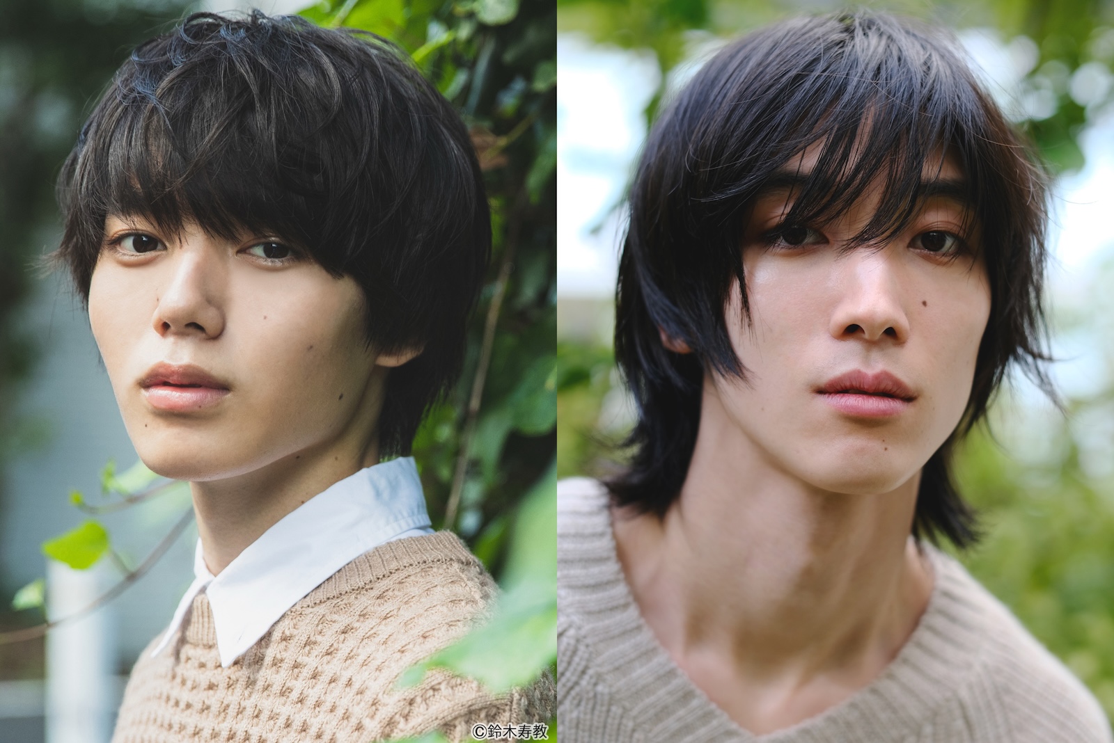 新ドラマ『陽キャ集団にいる芹沢は、俺の前だと様子がおかしい』に出演する小泉光咲(原因は自分にある。)と四坂亮翔